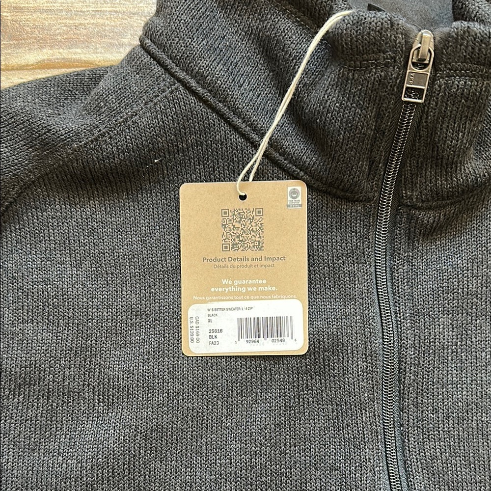 NWT Patagonia Better Sweater Black Sweatshirt Quarter-Zip STY25618 Women’s XL - Picture 6 of 12